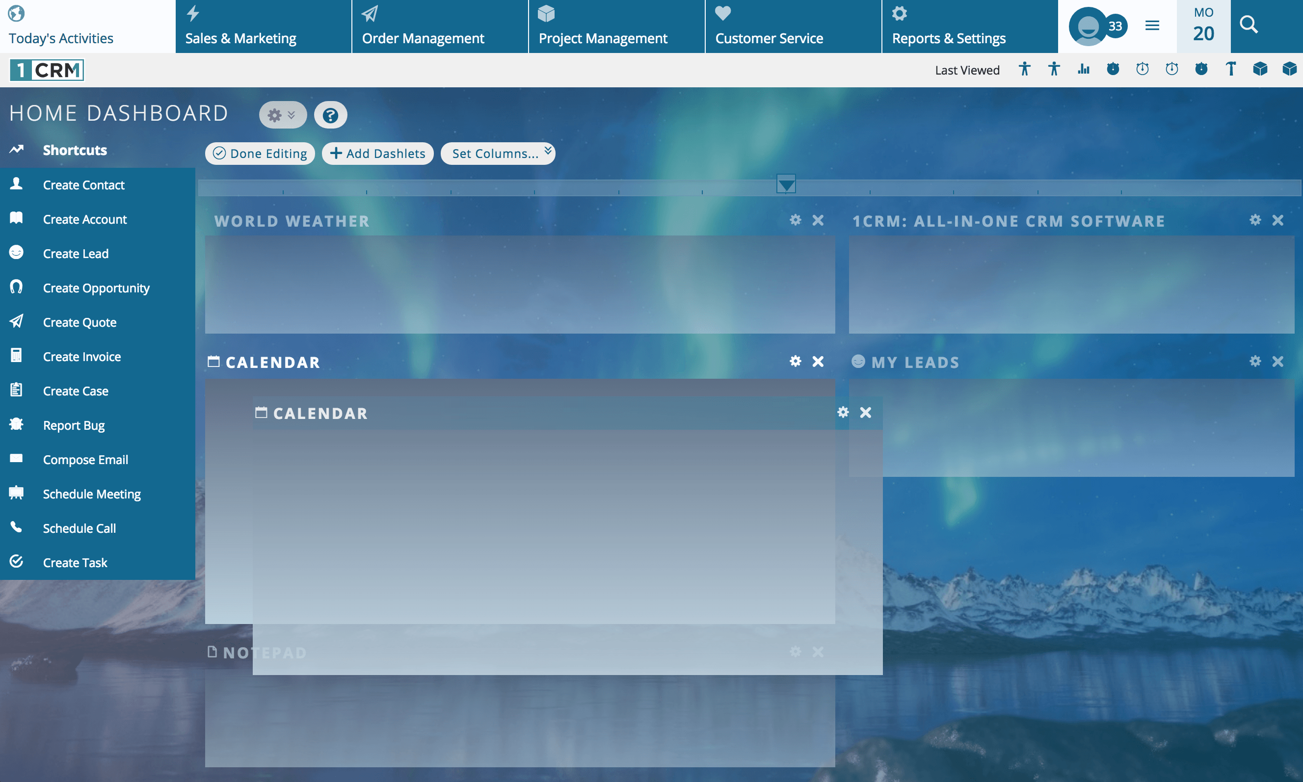 1CRM-Custom-Dashboard