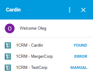 1CRM-dashboard cardin for gmail 1CRM dashboard