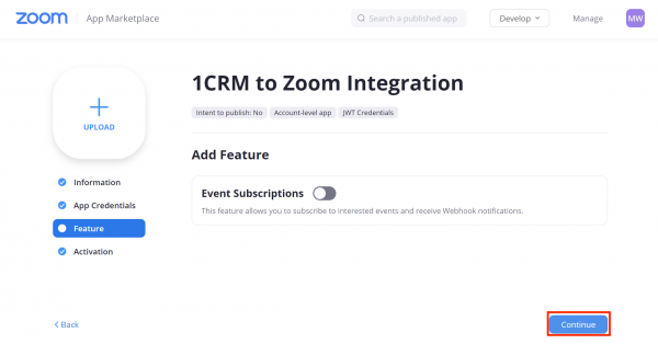 Just click on Continue