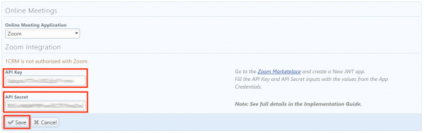 Paste API Key and API Secret Values
