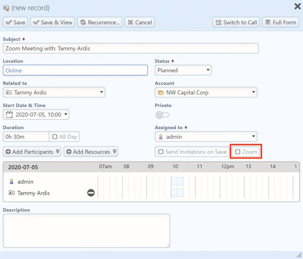 Schedule a 1CRM Meeting with a Zoom Video Conference